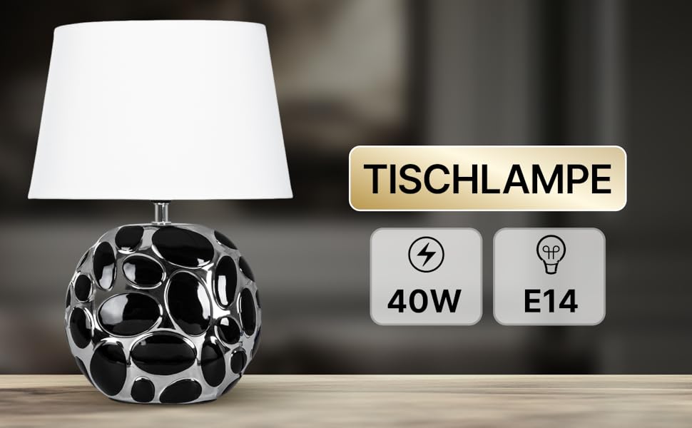 Лампа настільна ARTE LAMP Poppy LED з кабелем – Хром/Біла настільна лампа з білим текстильним абажуром для вітальні та спальні, кольору маку