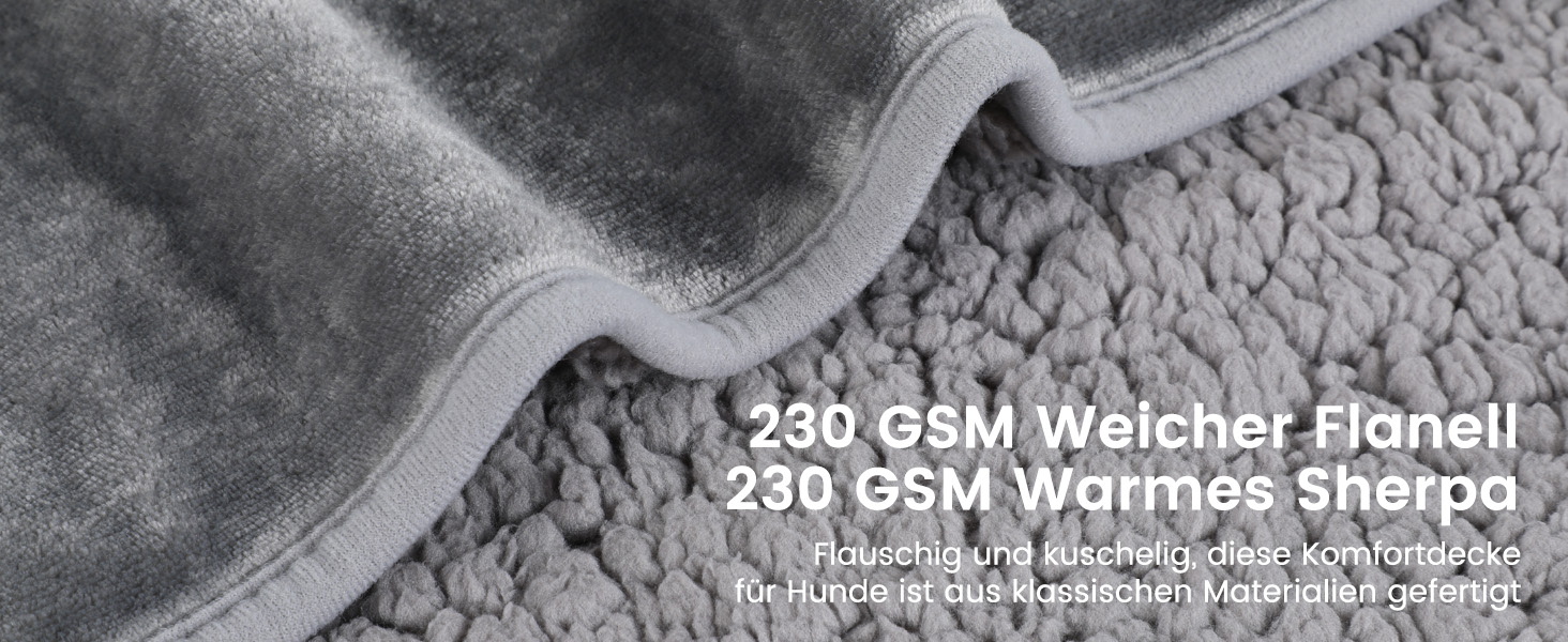 PETTOM Плед для собак і котів з флісу, водовідштовхуючий, 152 x 127 см (Сірий + Темно-сірий)