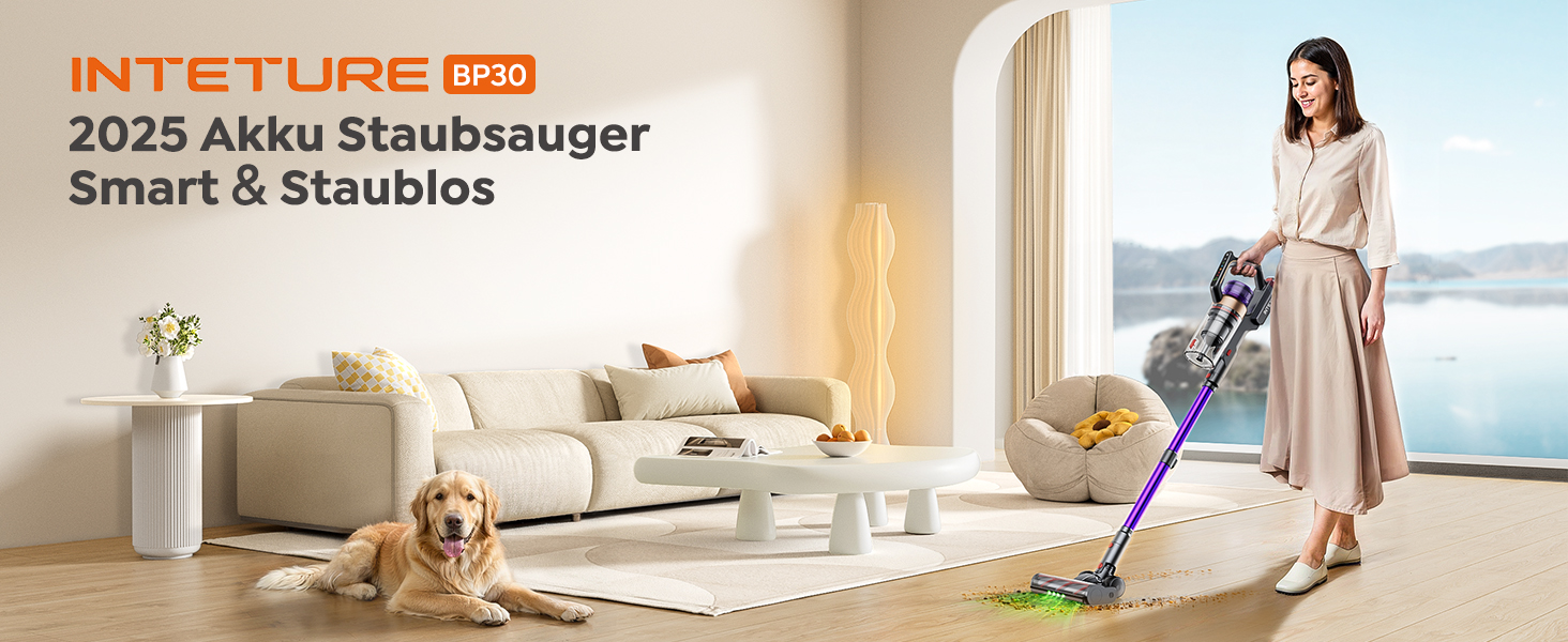 Акумуляторний пилосос 50KPa/600W/65Min з бездротовою зарядкою, автоматичним режимом Green Light та сенсорним екраном. Підходить для будь-яких покриттів.