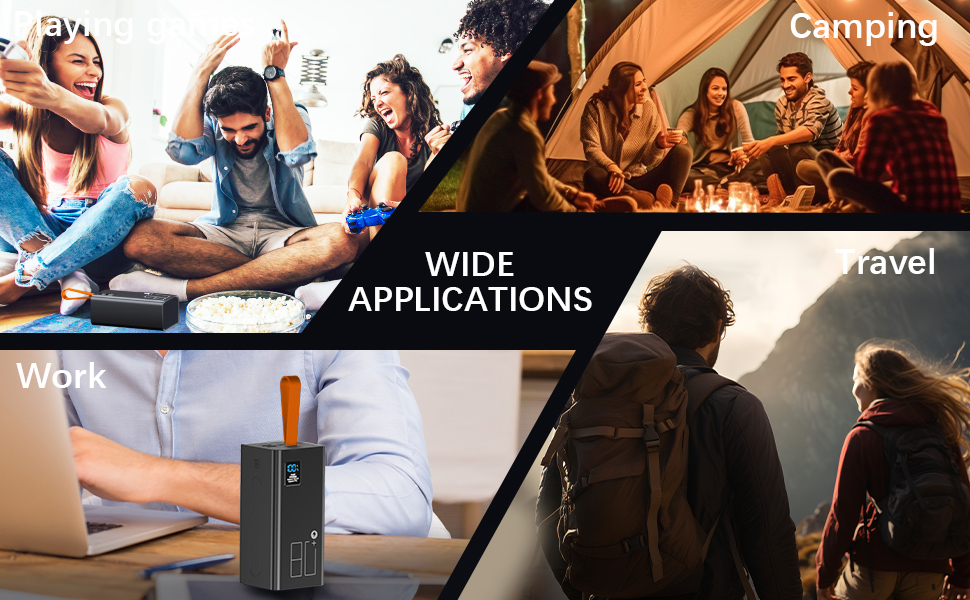 Power Bank 80000mAh з LED дисплеєм: Швидка зарядка PD 30W та QC 3.0, 5 виходів USB, 2 входи, для iPhone, кемпінгу та активного відпочинку