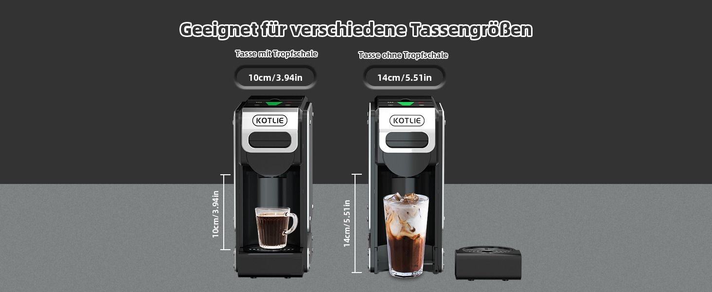 Кавомашина KOTLIE ST-550 Multi-Kapsel: 4-в-1 для Nes Original, Dolce Gusto, MIO та меленої кави, 19 Bar, 19 Bar, 7 рівнів об'єму води