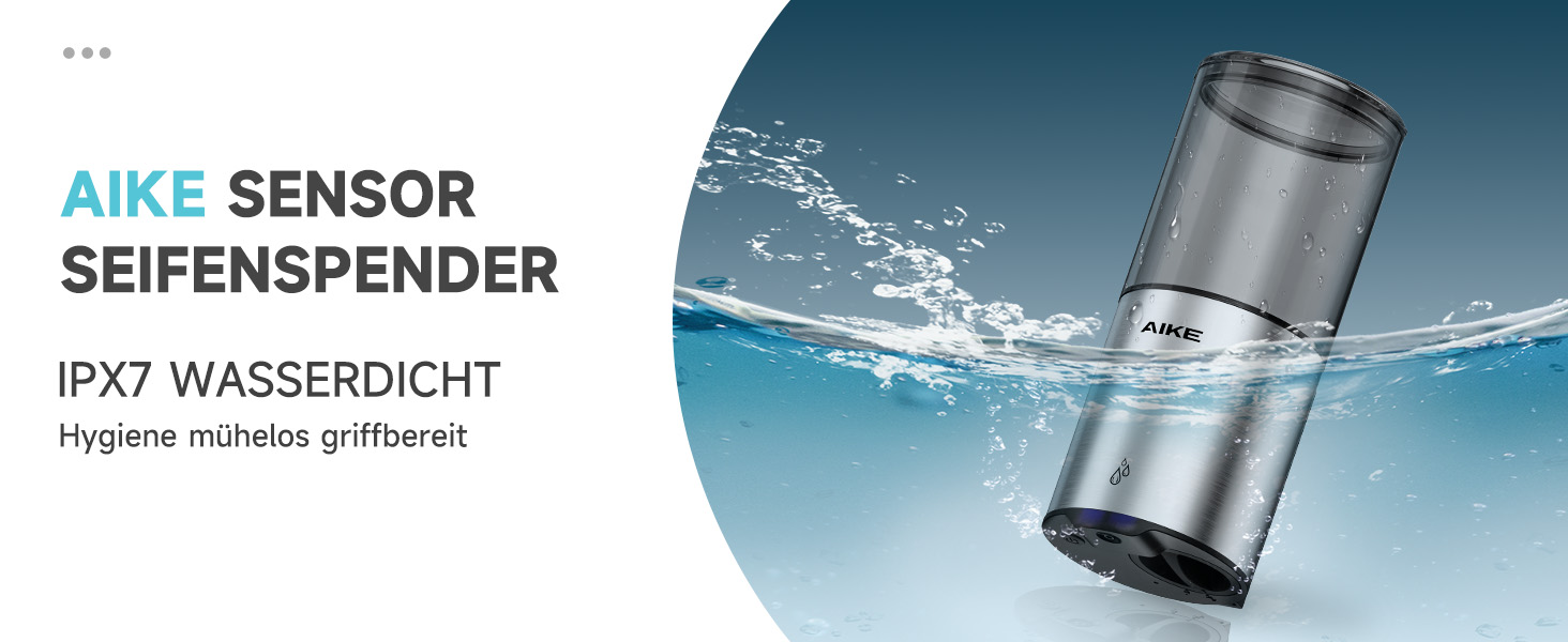 Автоматичний дозатор мила AIKE для рідкої мила, настінний, для кухні та ванної кімнати, IPX7, вологостійкий, 400 мл, з нержавіючою сталлю, шліфована