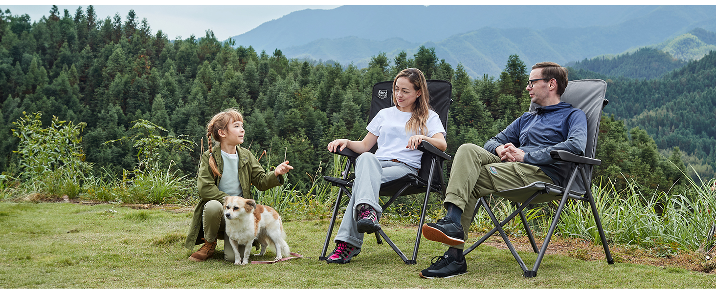 Набір кемпінгових стільців Timber Ridge (2 шт) складані, з високою спинкою, регульовані (3 положення), вантажність 160 кг, сірі