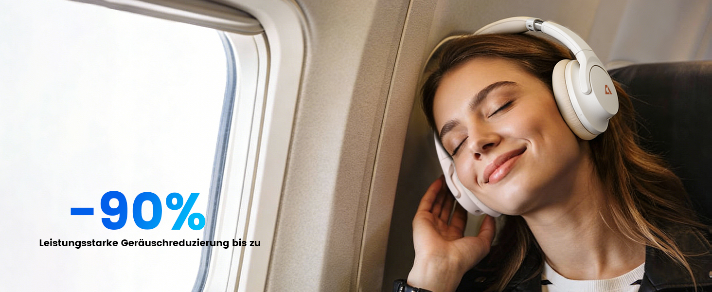 Навушники бездротові 1Mii AI Y8+ Bluetooth 6.0 з активним шумозаглушенням LDAC, 100 годин роботи, бежеві