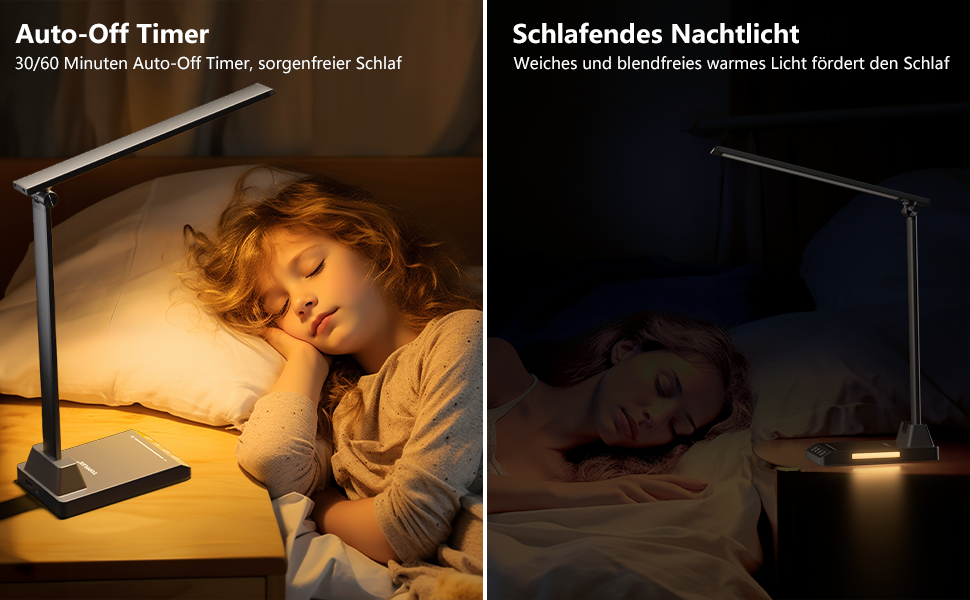 TOPPLEE LED Desk Lamp - Dimmable Table Lamp with Rechargeable Battery, 5 Colors & 10 Brightness Levels, USB Charging Port, Office Lamp for Kids & Home, Black