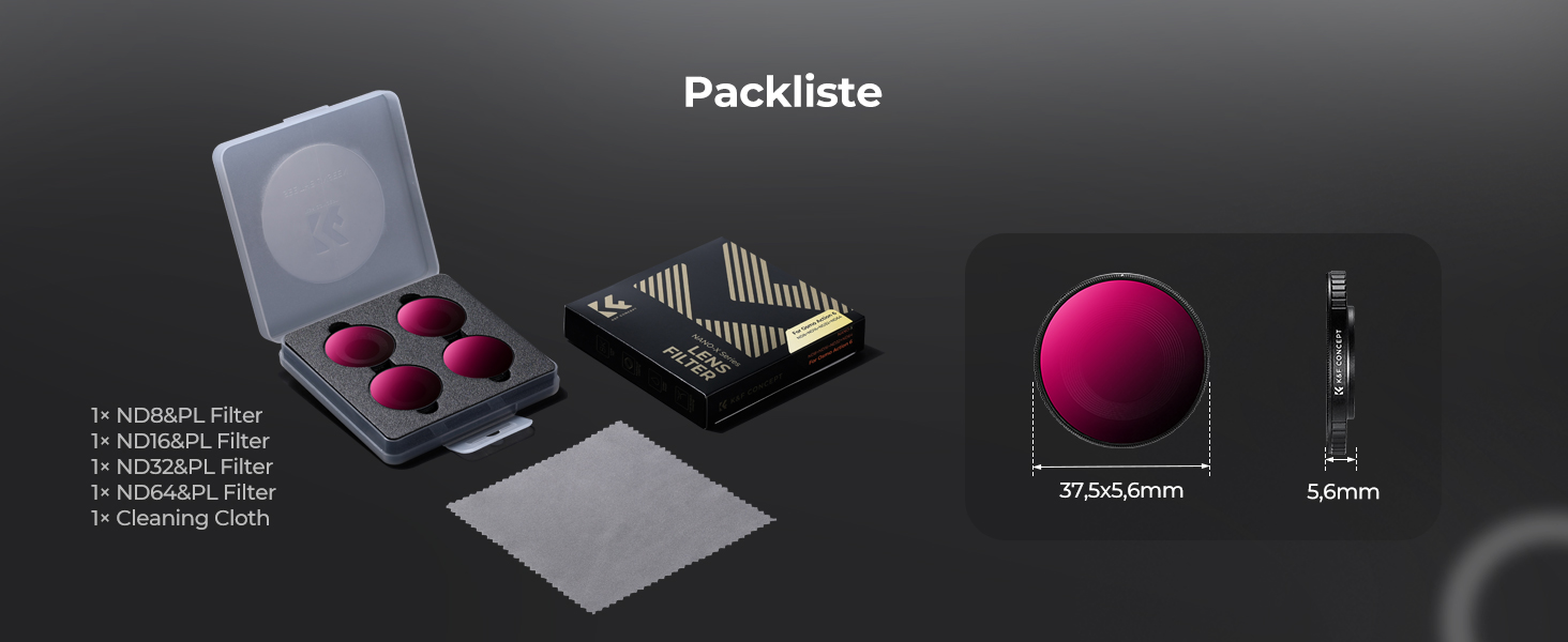 Набір фільтрів K&F Concept ND для DJI Osmo Action 6: ND8, ND16, ND32, ND64 (з поляризацією)