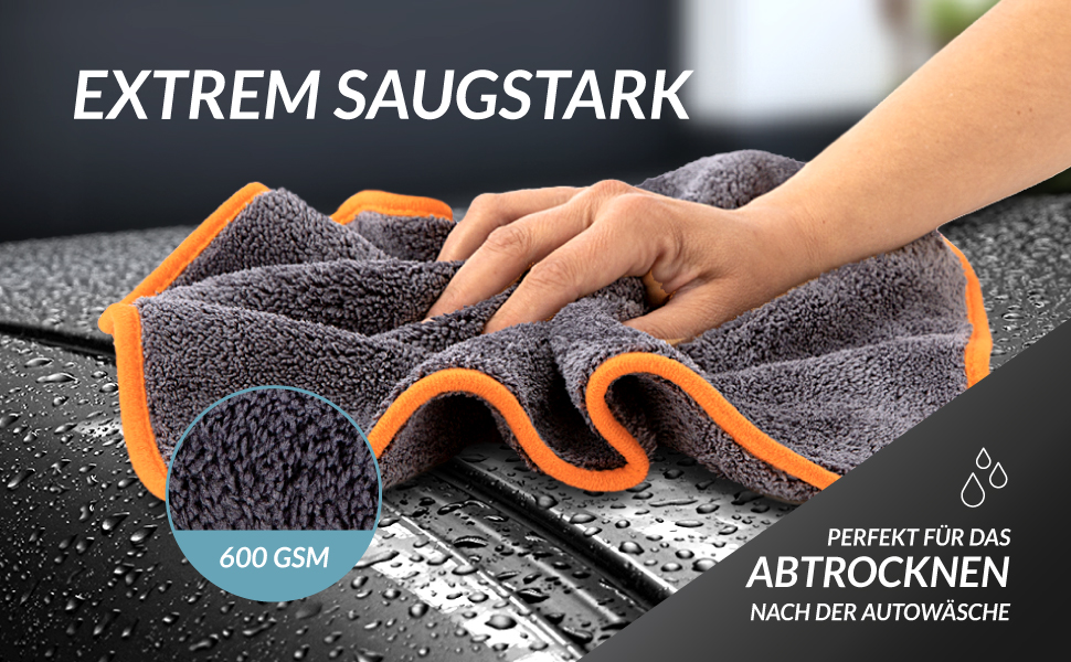 Мікрофібра для автомобіля Glart 443TPO4, 12 шт, 40x40 см, 600 GSM, серветки для полірування та чищення авто, помаранчеві