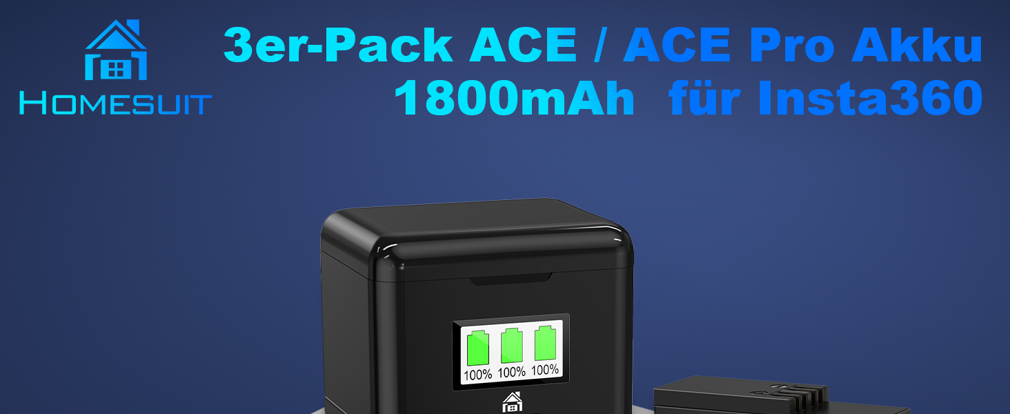Набір акумуляторів Insta360 X5 Homesuit (3x 2850mAh + Dual-Slot LED зарядний пристрій) + Micro SD картки