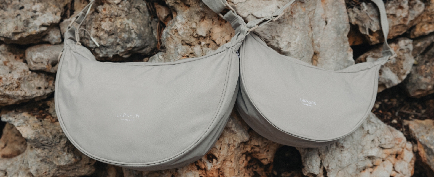 Сумка через плече LARKSON Solveig Medium бежева - Містка напівмісяць, водонепроникна (6.5 л)