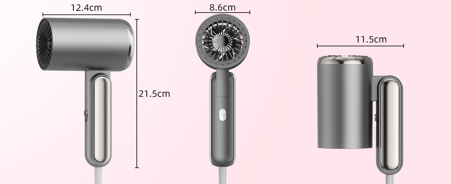 Набір для укладки волосся 6 в 1 Atopskins: фен-щітка, плойка, іонізація, 1000W (сірий)