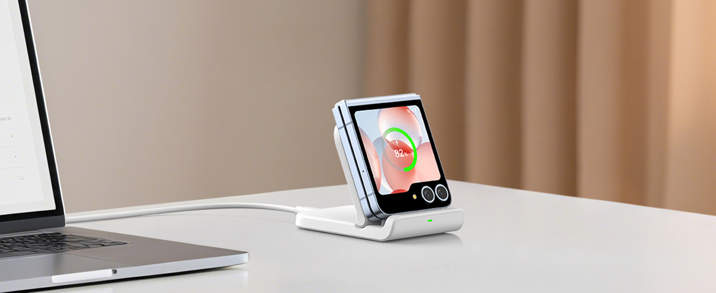 Бездротова зарядка SwanScout для Samsung Galaxy Z Flip 7/7 FE, 6/5/4/3 та Moto Razr 60/50/40 (Ultra), SwanScout 501S (біла)