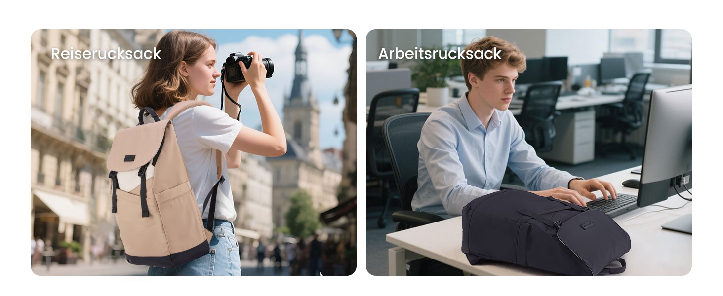 LOVEVOOK Рюкзак для ноутбука 15.6 дюймів, жіночий/чоловічий, для підлітків, універсальний, водонепроникний, для школи, університету, подорожей, роботи, зелений, бежевий, чорний, білий