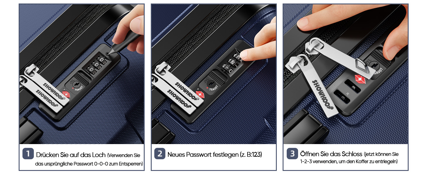 Набір валіз SHOWKOO 3 шт. з жорстким корпусом, ABS+PC, розширюваний, з TSA замком та 4 колесами (M, L, XL, Champagner)