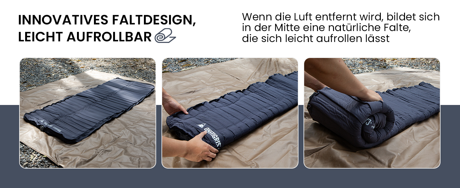 Надувний матрац OneTigris Dreamstar самонадувний (70x198 см) сірий для кемпінгу, подорожей та автомобіля