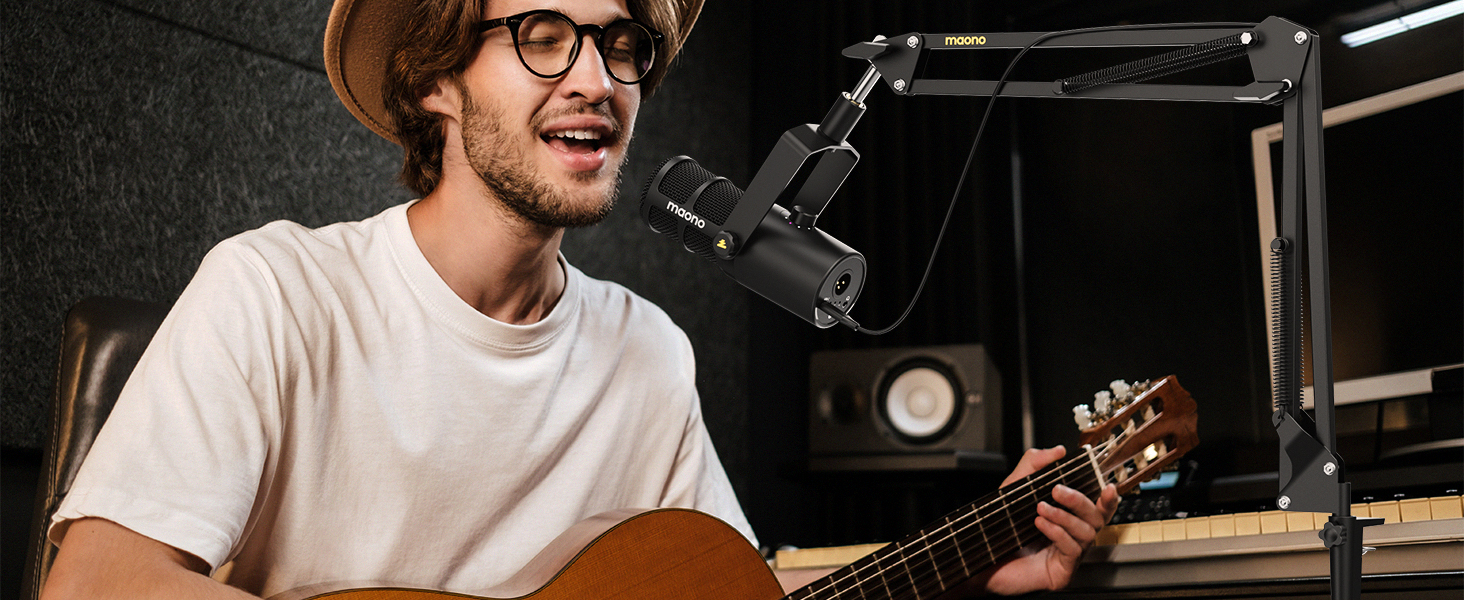 Тримач для мікрофона Maono BA20, регульований, для подкастів, геймінгу, стрімінгу та запису звуку, з кріпленням до столу та адаптером 3/8' - 5/8'
