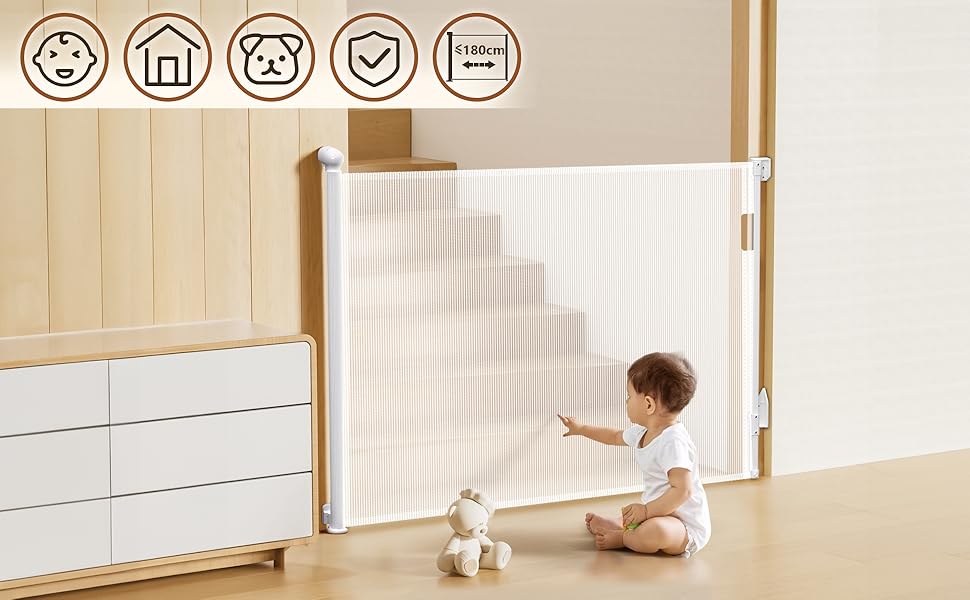 Захист для сходів Vounot: розтягувана сітка-захист для дітей, котів та собак (0-180 см)