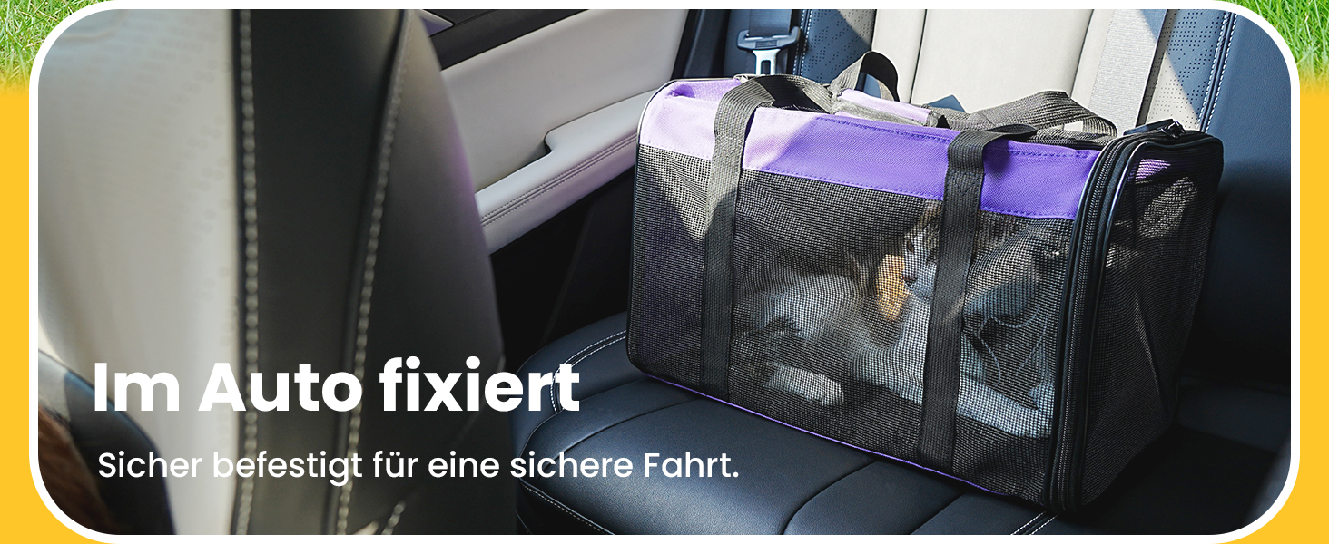 Транспортна переноска для котів Conlun, м'яка переноска з сіткою з 4 сторін, підходить для перевезення в літаку, для кошенят та невеликих котів до 6 кг, складана переноска для собак, (51x31x31 см, блакитна)