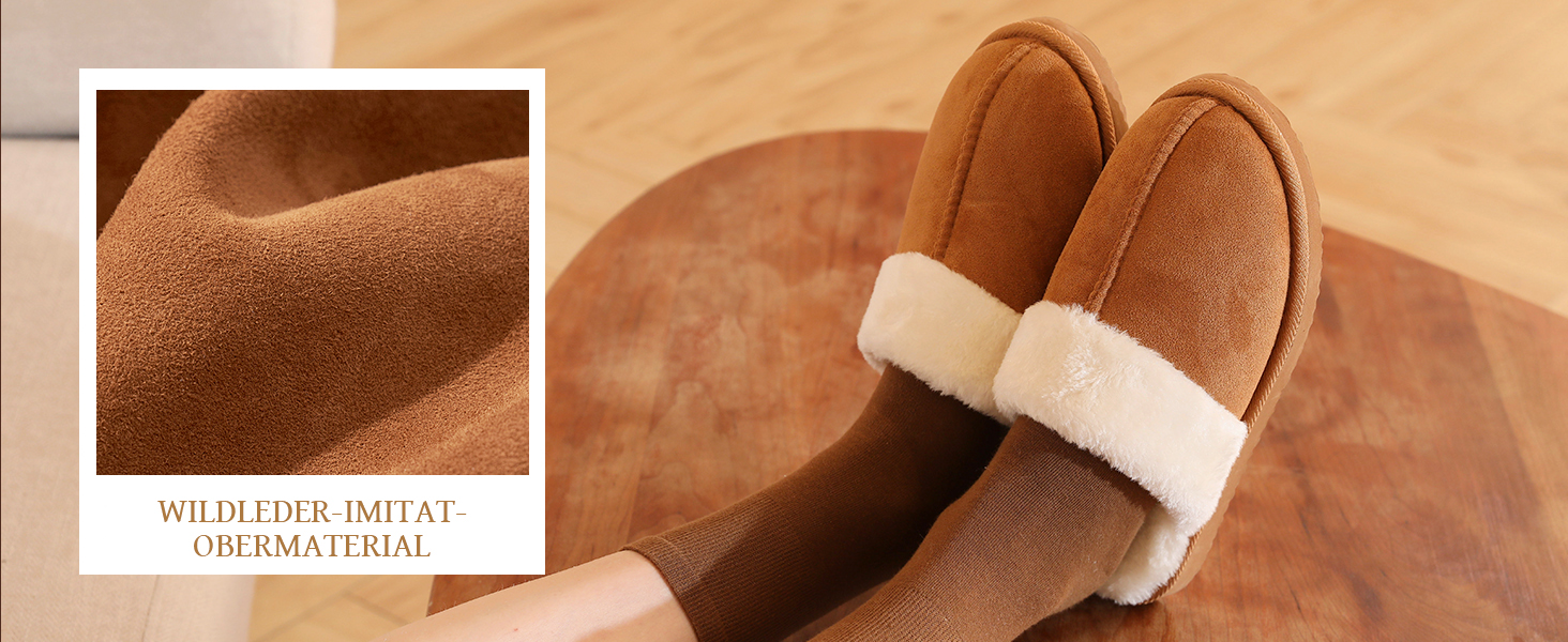 Тапочки домівок для жінок та чоловіків з штучного замшу, теплі зимові тапочки з піною з пам'яті, для дому та на вулицю, зручні, м'які, модель мюлі, 39 EU, коричневі