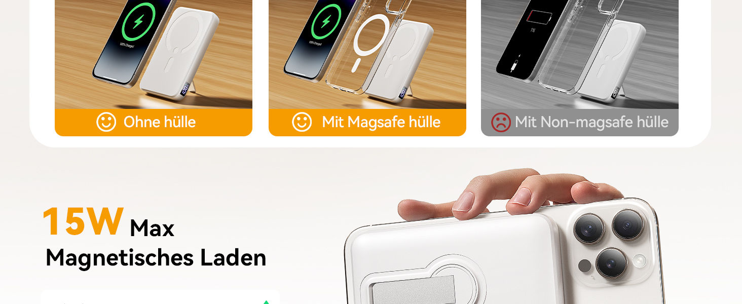 Магнітний Power Bank для MagSafe 12000mAh 22.5W з PD, LED-дисплеєм та USB-C для iPhone 17/16/15/14/13/12 Pro Max, білий