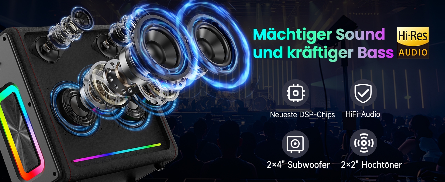 Караоке машина з 2 мікрофонами, портативна Bluetooth колонка з підсвіткою, FM, USB, TF, AUX, TWS, для дорослих та дітей, MS78