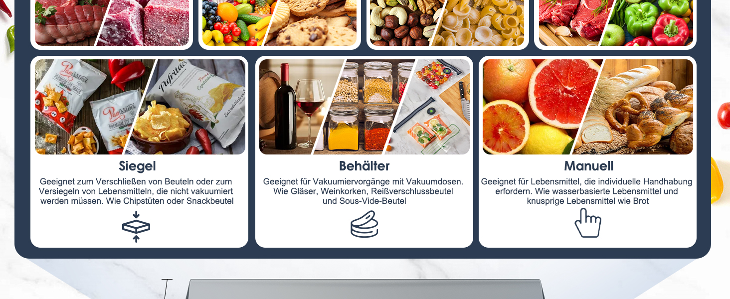 Вакуумний пакувальник YASHE 80KPA з магнітною кришкою, 10-в-1, подвійна зварювальна лінія та подвійна поршнева помпа, зберігання рулонів, для зберігання продуктів