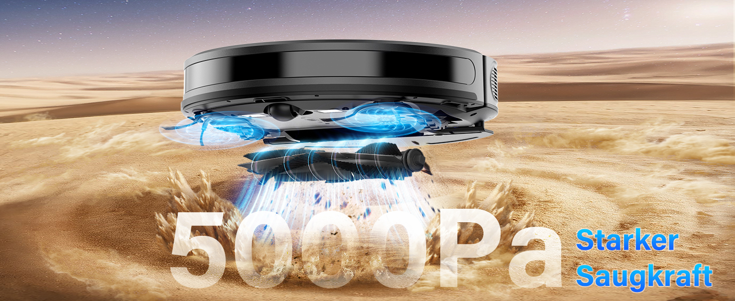 Робот-пилосос 2-в-1 з функцією миття Tikom G8000 Max, 5000Pa, самостійна зарядка, Wi-Fi, 150 хв, для тварин, килимів, твердих підлог, чорний