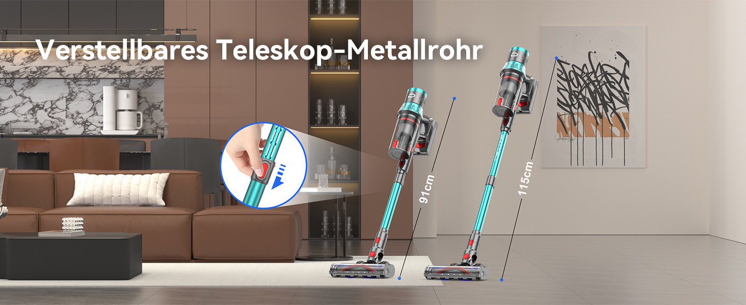 Бездротовий акумуляторний пилосос YU7 580W з потужністю всмоктування 47000Pa, час роботи до 70 хвилин, сенсорний екран, для килимів, шерсті тварин, твердих поверхонь