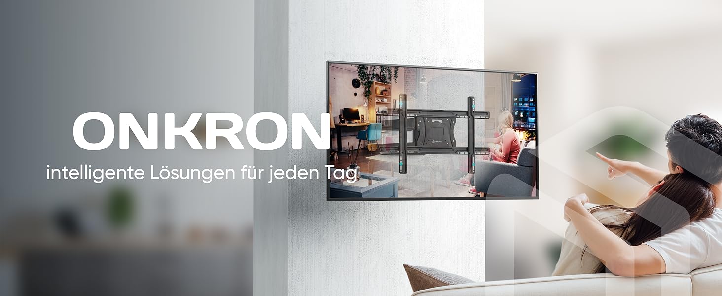Кронштейн для телевізора ONKRON M7L-B: поворотний, для телевізорів 40-75 дюймів, до 68 кг, VESA 600x400, чорний