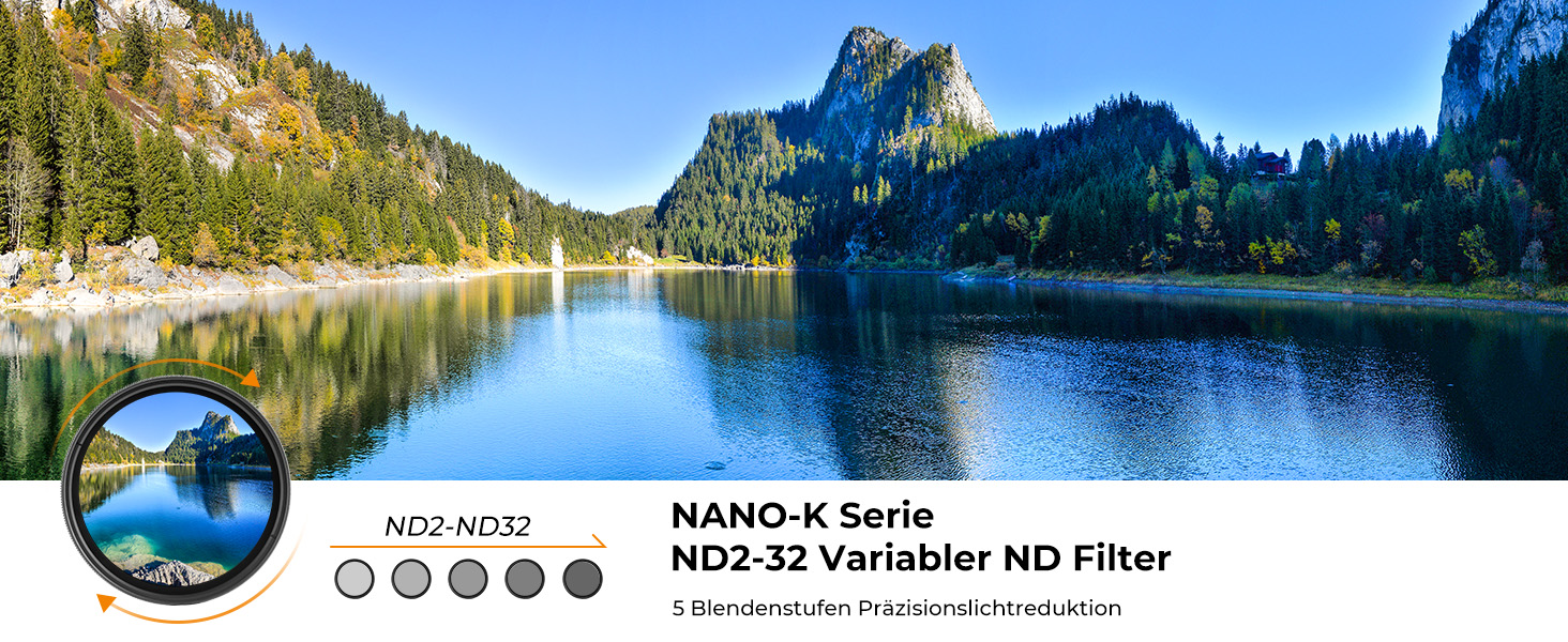 Фільтр ND K&F Concept Nano-K Serie 67mm, змінний (ND2-32, 1-5 ступенів затемнення)