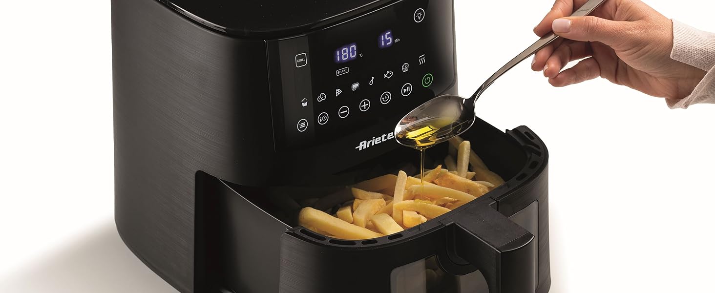 Фритюрниця аерологічна Ariete 4633 4L, 1400 Вт, 9 програм, чорна