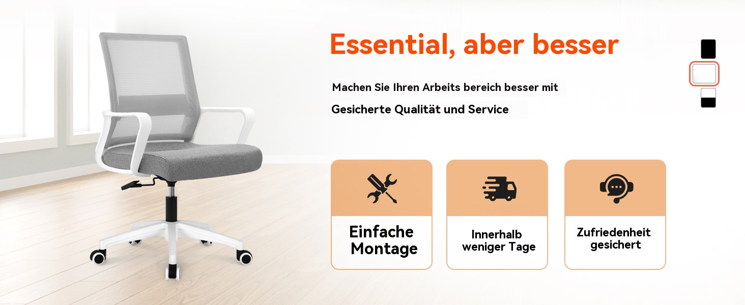 Ергономічне крісло для офісу, крісло для робочого столу з регульованими підлокітниками, 3D-підголівник та 3D-підтримка попереку, офісне крісло з функцією гойдання та нахилу (біле та чорне) (Чорний - оновлення)
