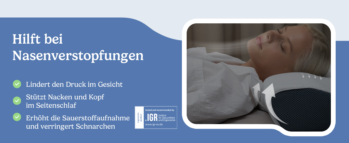 Ортопедична подушка Derila для шиї та голови, Memory Foam, оригінальна. Ергономічна подушка для сну на боці, спині та животі (Queen, 1 шт.)
