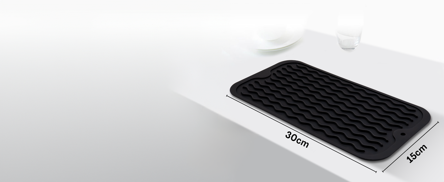 Килимок для сушіння посуду Netrox Silikon 30x15 см - харчовий, неслизький, термостійкий до 230°C