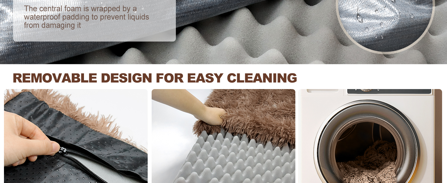 Килимок для собак MDDK, 75x50x8 см, плюшевий, коричневий