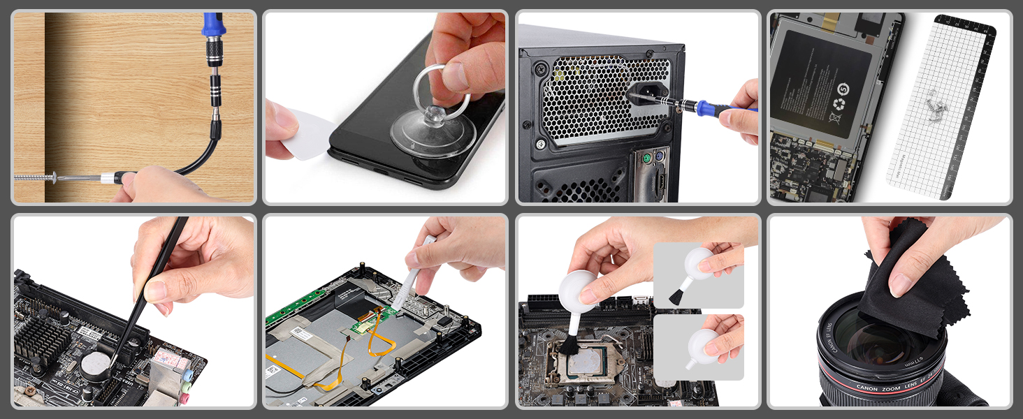 WADEO Міні набір викруток, 82 в 1, прецизійний, магнітний, з регулюванням крутного моменту, LED-підсвічування, для ремонту iPhone, телефонів, ноутбуків, окулярів, годинників