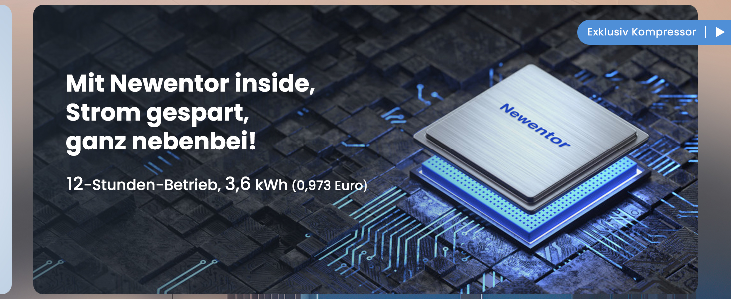 Newentor Вологопоглинач повітря 25л/24г, для приміщень 215м³/80м² - 3-рівнева звукоізоляція - Енергоефективний чіп - Просте керування - 10 років гарантії - З 1м шлангом та знімним фільтром, таймер 25л/день, EU
