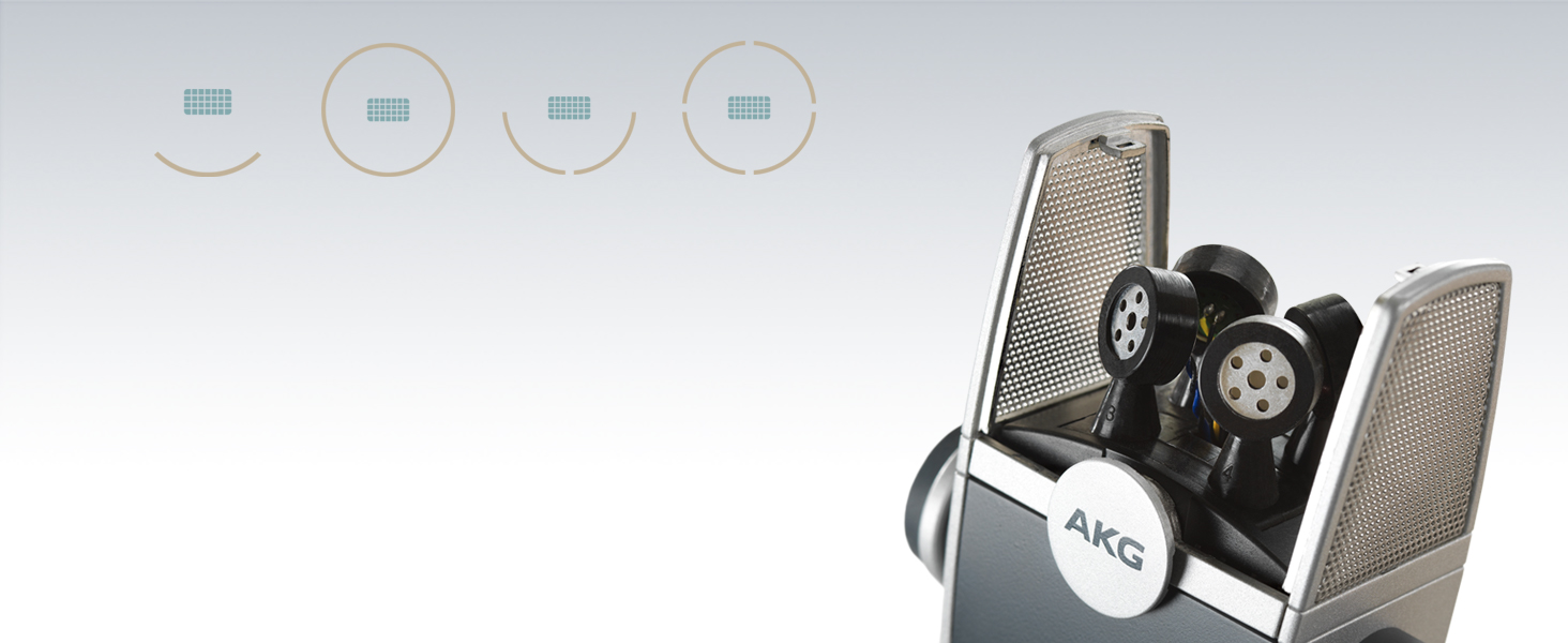 Мікрофон конденсаторний AKG Ara USB-C, для подкастів, відео, геймінгу та стрімінгу, синьо-срібний
