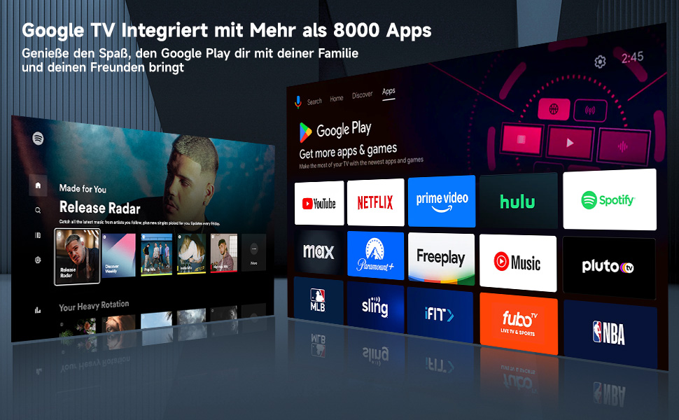 Beamer Beamer C10: 4K LED проєктор для дому з Google TV, Play Store, 1080P, сумісний зі смартфоном/ноутбуком/HDMI
