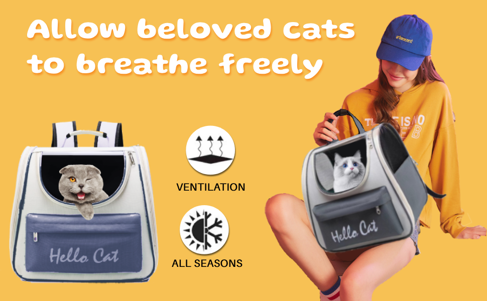 Рюкзак для котів та маленьких собак з сітчастим вікном, до 15 кг, чорний