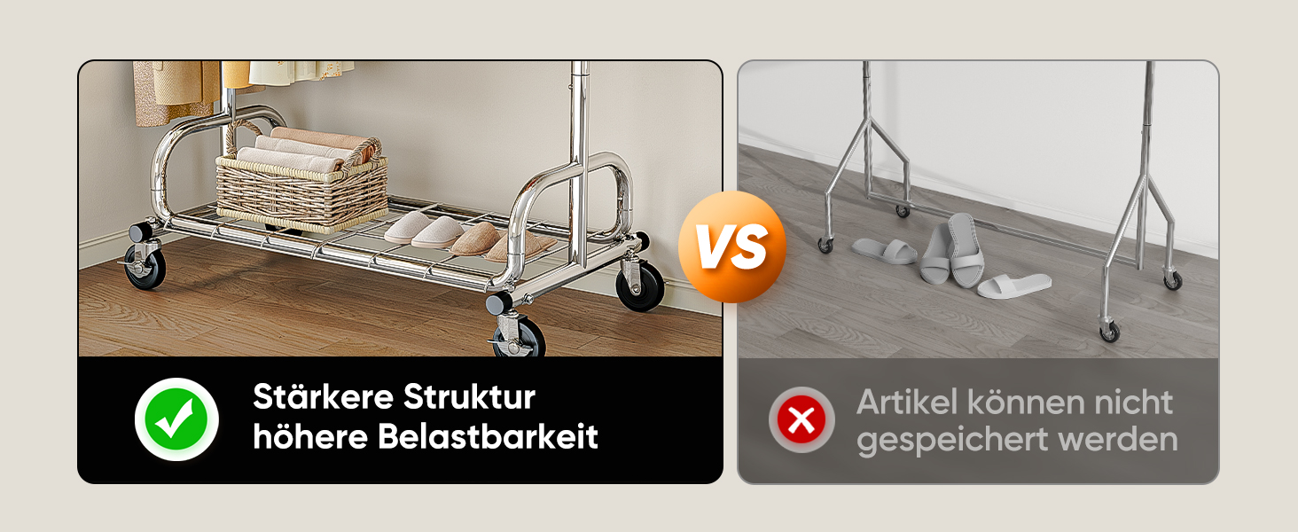 Стійка для одягу на колесах HOKEEPER, 136 кг, важка, висувна штанга для одягу S002S