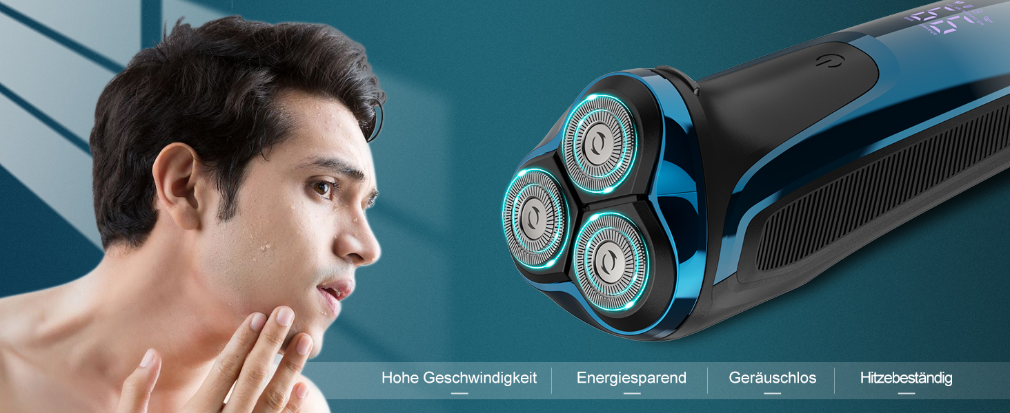 Електричний чоловічий бритва з 3 насадками, зарядним пристроєм та чохлом для подорожей, Snapbuy. Вологостійкий бритва IPX7 для сухого та вологого гоління, з прецизійним тримером та функцією стрижки бороди. Час роботи: 99 хвилин.