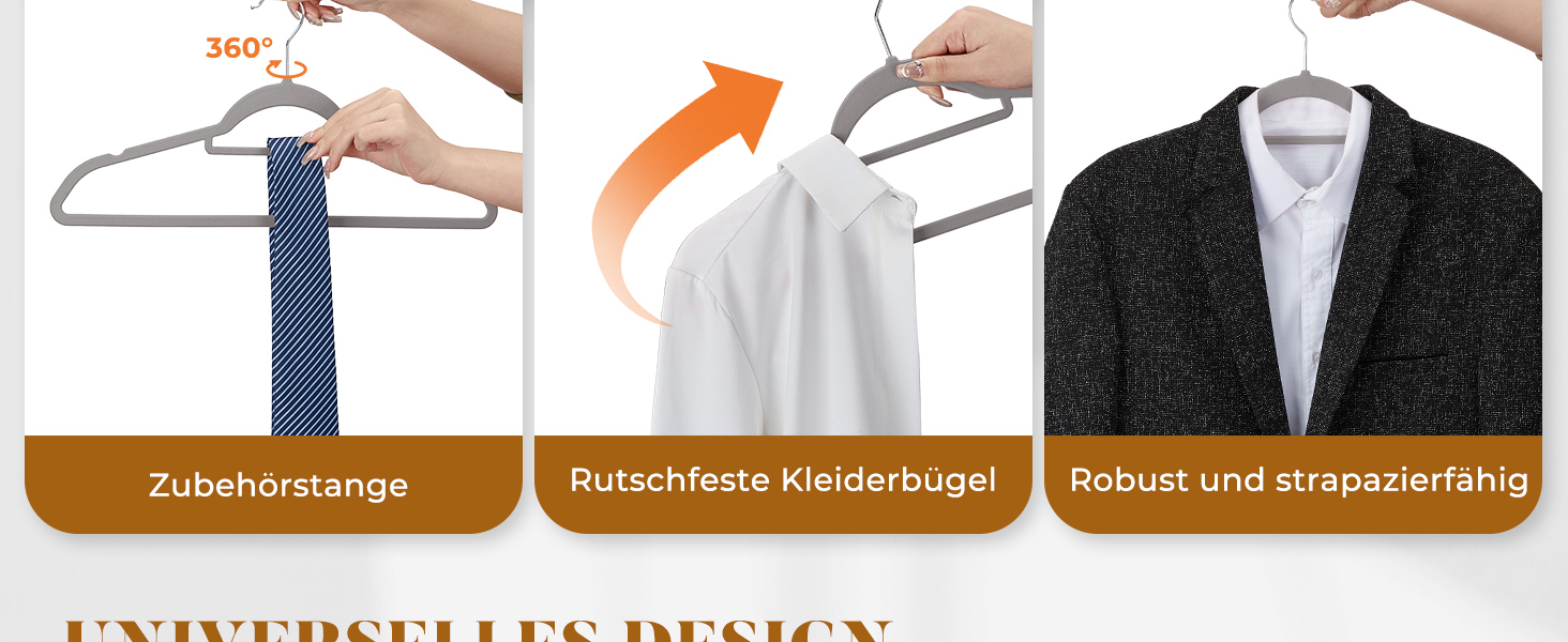 Набір вешалок для одягу HOUSE DAY, 30 шт., велюрові, преміум-якість, обертаються на 360°, сірі