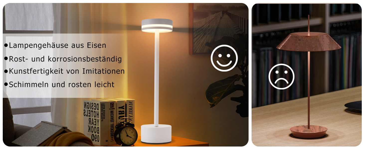 Настільна лампа акумуляторна LED 2 в 1: бездротова, димована, з USB-C зарядкою, сенсорна, для спальні, їдальні, офісу (біла)