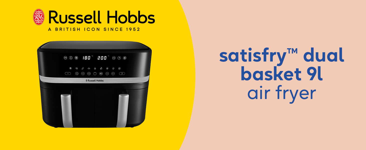 Фритюрниця Russell Hobbs SatisFry з 2 камерами, 9л, Rapid AirFryer, 9 програм, тиха робота, миється в посудомийній машині