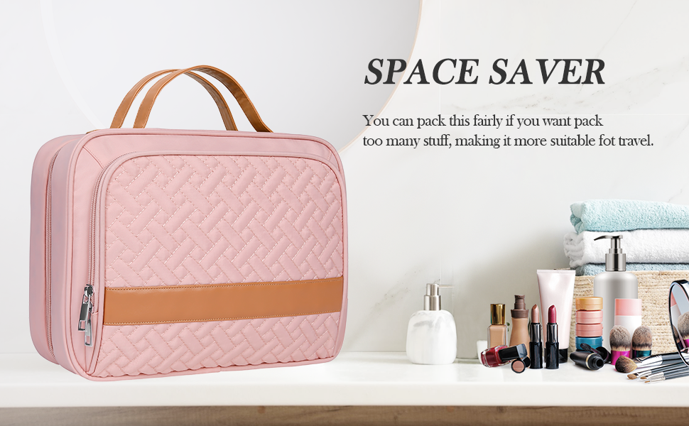 Складана дорожня косметичка IDEATECH, водонепроникна, для чоловіків та жінок, з петлею для підвішування (251-рожевий)