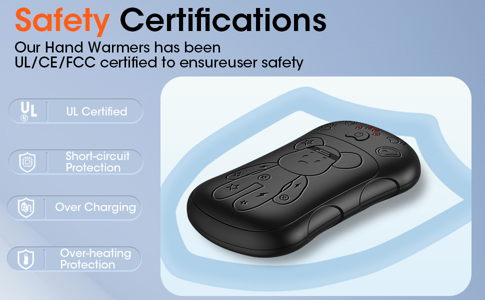 Електричні нагрівачі для рук 2 шт. 6000 mAh, перезаряджувані, для кемпінгу, на відкритому повітрі, подарунок для чоловіків, жінок, дітей, помаранчевий