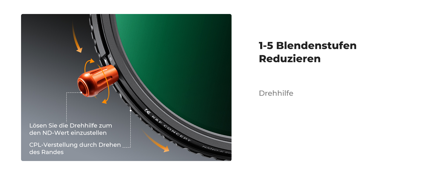 Фільтр K&F Concept 77mm 3-в-1: поляризаційний, ND2-ND32, Black Mist з 28-шаровим покриттям Nano-Klear