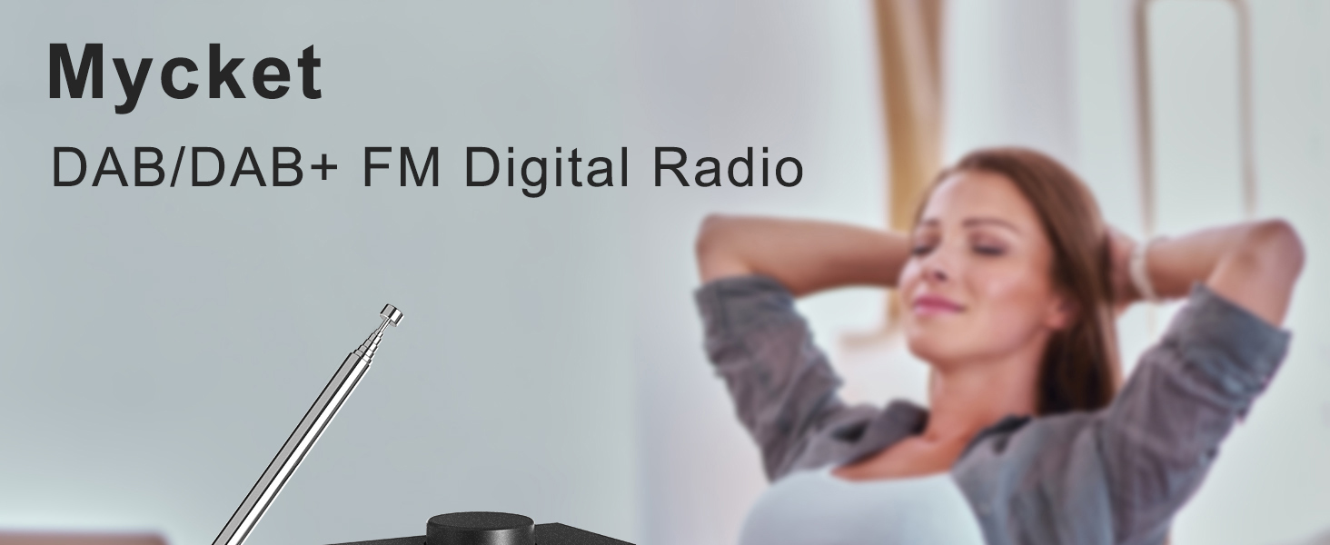 Портативне DAB/DAB+ радіо з цифровим радіо UKW, FM, Bluetooth 5.0, двома будильниками, 40 попередніх станцій та 2.4