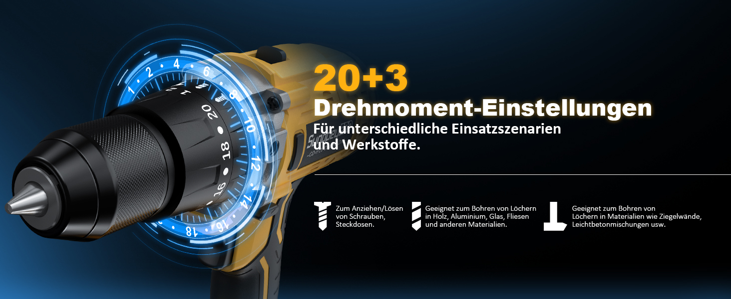 Акумуляторний ударний дриль-шуруповерт 21V - 120Nm безщітковий, комплект з 2 акумуляторами 4Ah, 20+3 ступені крутного моменту, патрон 13 мм, 2 швидкості, 35-елементний набір аксесуарів