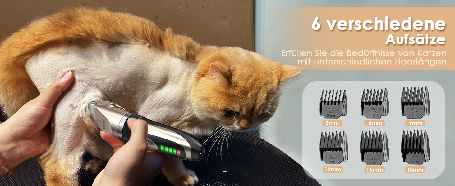 Професійна машинка для стрижки котів та собак Oneisall Leise - для довгошерстих котів та собак з густою шерстю, потужний мотор (Золота)